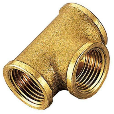 Тройник резьбовой ВР G1/2"- BP G1/2"+ BP G1/2", никелир. латунь
